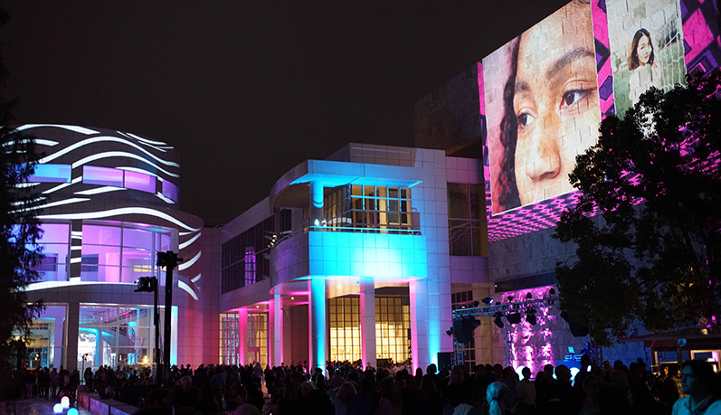 Images projected onto the Getty Center, 2018 Unshuttered Live Event